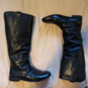 Black Leather Knee High Frye Boots size